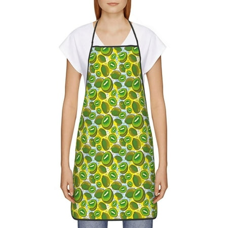 

Goofa Bib Apron Unisex Aprons Adjustable Waterdrop Resistant Cooking Kitchen Apron for Chef Kiwi Fruits Summer Pattern Apron Bulk