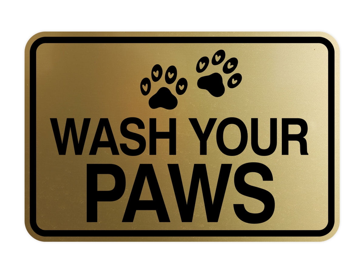 Signs ByLITA Classic Framed Wash Your Paws Sign (Brushed Gold) - Large ...