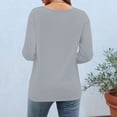 thumbnail image 5 of Staron Spring Summer Women's Casual T-Shirt V Neck 3/4 Sleeve Loose Comfy Basic Top, Gray XL, 5 of 6
