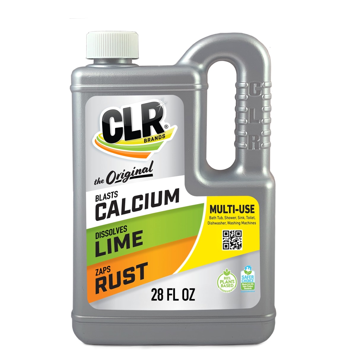 CLR Calcium Lime and Rust Remover, Multi-Use Household Cleaner, EPA Safer Choice, 28 oz