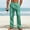 Green, variant on Mens Linen Pants Breathable Slacks with Elastic Waist and Drawstring Lightweight Pant Summer Beach Trousers