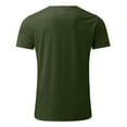 thumbnail image 4 of LUOGENLI T-shirts pour Homme pour Hommes Masculin Printemps et Été Fête des Pères Décontracté Rétro Lettrage Impression Partielle T-Shirt Col Rond Manche Courte Haut Vert Armée G, 4 of 5
