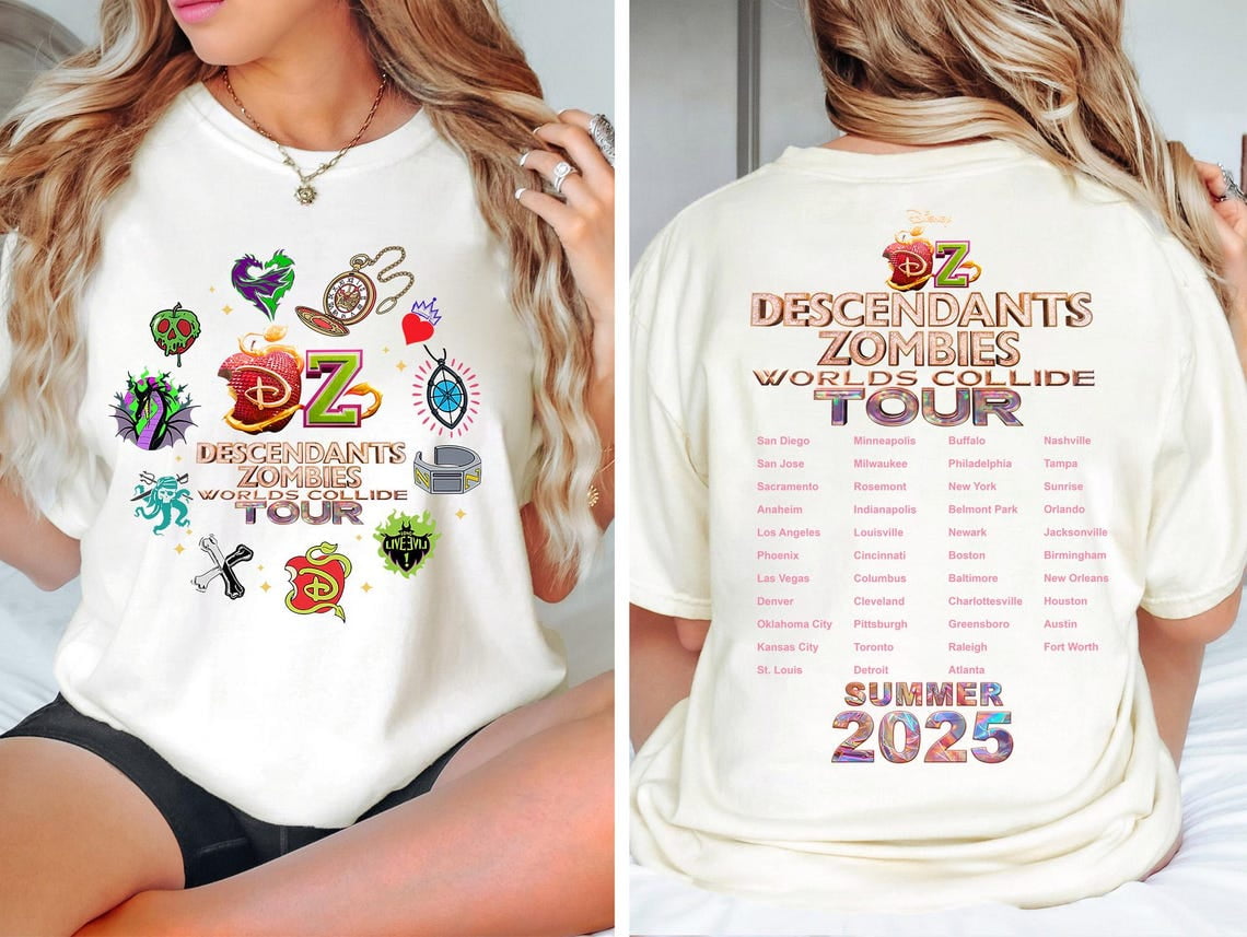 Disney Freya Skye T-shirt, Descendants Zombies Worlds Collide Tour