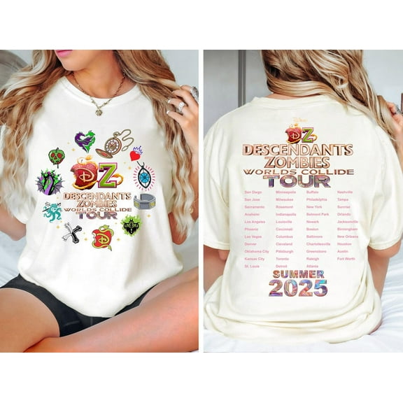 Descendants Zombies Worlds Collide Tour Tees - Descendants Team Matching Shirt - Descendants Zombies Worlds Collide Tour