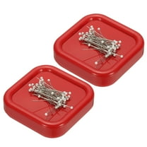 Uxcell 2 Pcs Magnetic Pin Holder, Magnetic Pin Cushion Paper Clip Holder for Sewing Quilting Hair Clips, Red