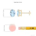 thumbnail image 2 of ANGARA Natural Prong-Set Solitaire Oval 1.2 ct Aquamarine Stud Earrings in 14K Yellow Gold for Women (Size-7x5mm) | March Birthstone, Anniversary, Jewelry Gift for Women | Natural Aquamarine Earrings, 2 of 7