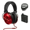Pioneer Hi-Res Over-Ear Stereo Headphones, Red (SE-MS5T-R) w/ Amplifier Bundle Includes, Indigo Portable Headphone Amplifier w/ Bass Boost EQ & Slappa HardBody Headphone Case