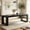 Black, variant on Fnova 86.6" Modern Dining Table for 8 People, Farmhouse Rectangular Narrow Extra Long Kitchen Table with Pedestal Base, Heavy Duty Dinner Table for Dining Room, Kitchen, Living Room