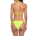 thumbnail image 4 of Tankini amarillo con braguita de tiras, ropa de baño para mujer, talla L, conjunto de bikini con volantes y lazos en los lados, 4 of 6