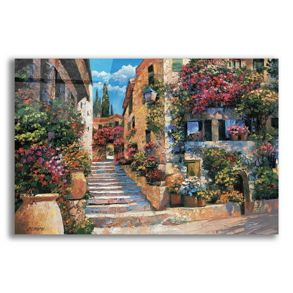 Epic Art 'Riviera Stairs' by Howard Behrens Acrylic Glass Wall Art, 24"x16"