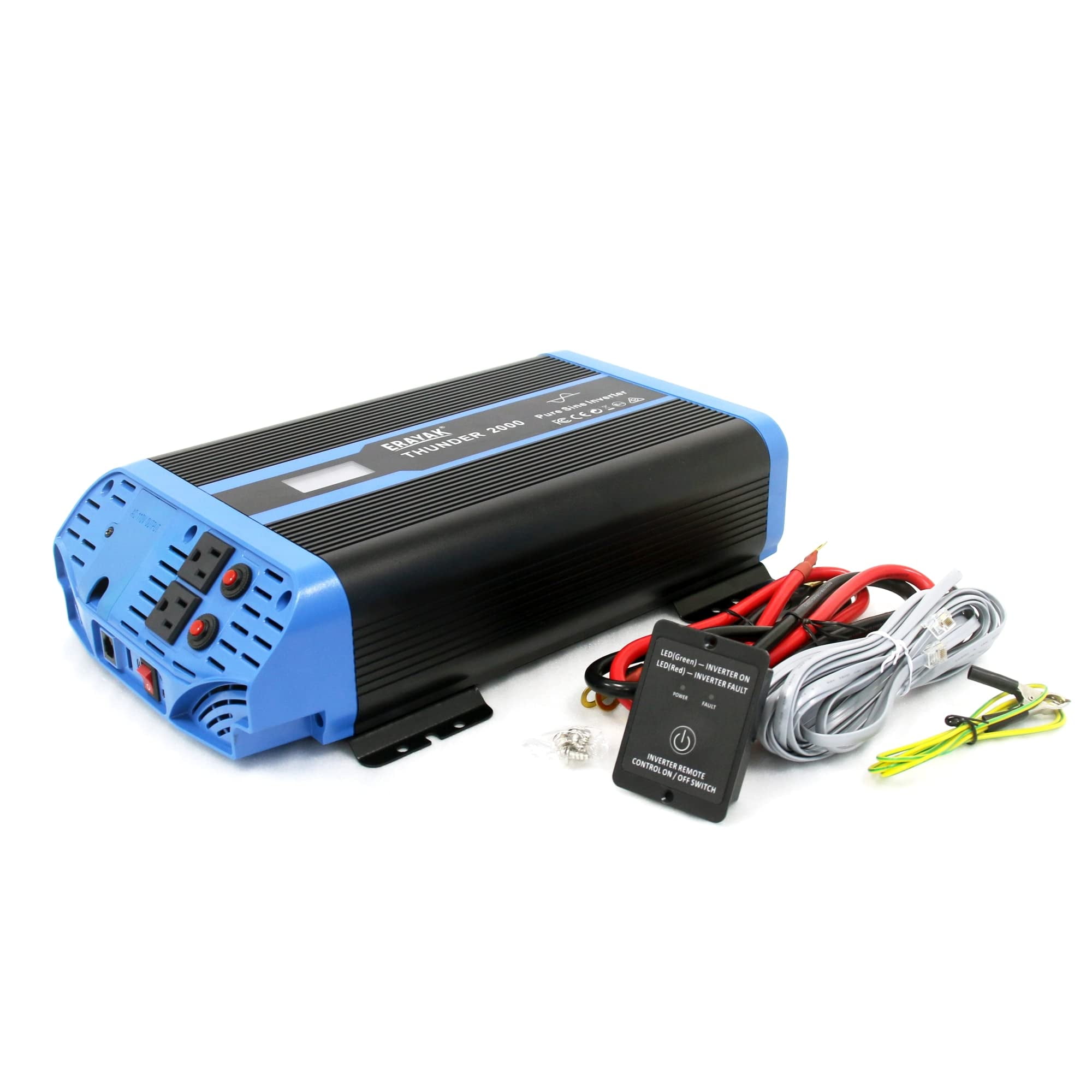Erayak®️ 2000W Pure Sine Wave Inverter 12V DC to 120V AC Converter for
