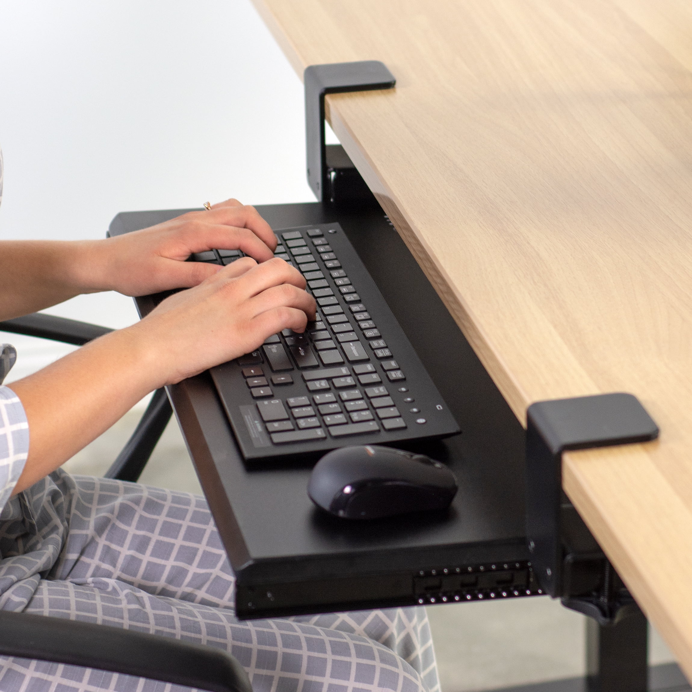 Vivo Extra Sturdy Clamp On Computer Keyboard And Mouse Under Desk