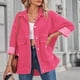 thumbnail image 1 of Chaqueta vaquera holgada informal de manga larga sin capucha para mujer, 1 of 3