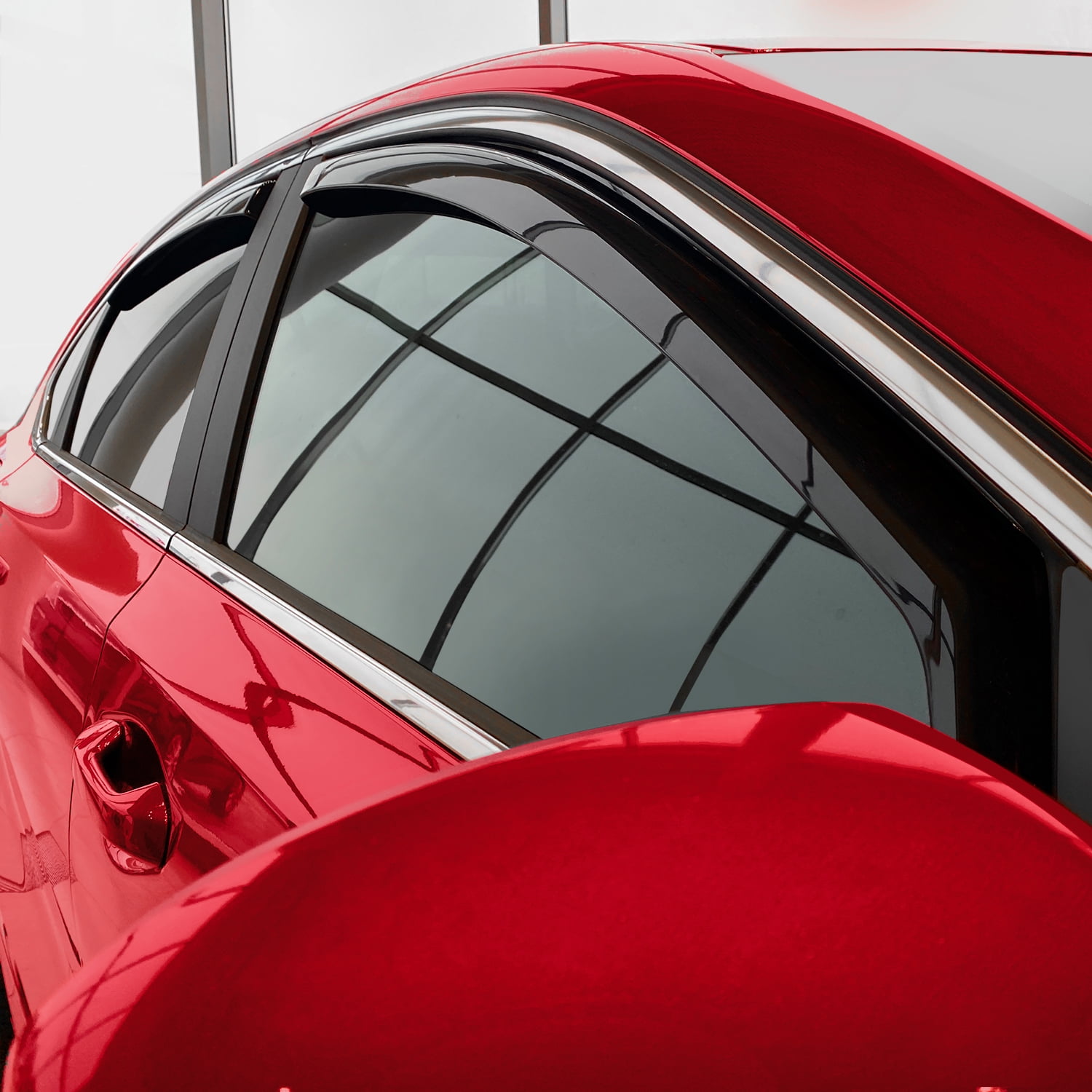 Voron Glass in-Channel Extra Durable Rain Guards for Kia Forte 2019-2024, Window Deflectors, Vent Window Visors, 4 Pieces - 200550