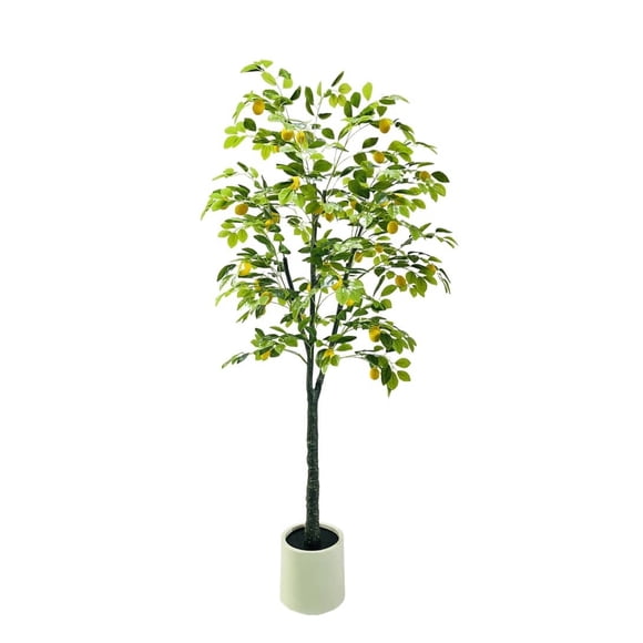 6-foot artificial lemon tree con fruits in pot realistic fake lemon plant para indoor/outdoor use-ideal para para home oficina y garden decor