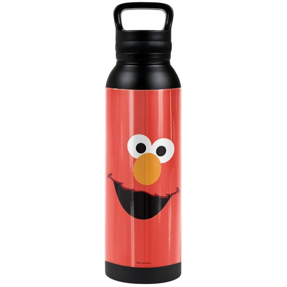 Sesame Street Official Elmo Face 24 oz Insulated Canteen Water Bottle, Leak Resistant, Vacuum Insulated Stainless Steel with Loop Cap