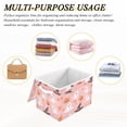 thumbnail image 6 of Yayeee Collapsible Cube Storage Bin with Lid Fabric Closet Decorative Basket with Handles, Cute Pink Halloween, 6 of 7