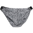 thumbnail image 3 of Hula Honey WHITE/BLACK Wild Ways Printed Strappy Bikini Swim Bottom, US Medium, 3 of 4