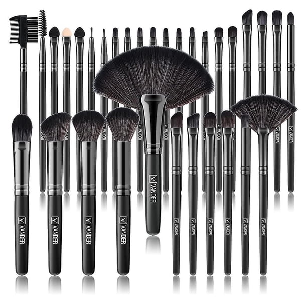 Make Up Brushes, Vander Professional 32pcs Makeup Brush Set, Makeup Brushes Set Foundation Blending Cosmetic Brush Set Kit,blackcosmetic Bag Not Inclu