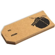 200 Pack Funny Christmas Holiday Gift Tags with String Twine for Xmas Presents Wrapping Bags, Brown, 3.75 in