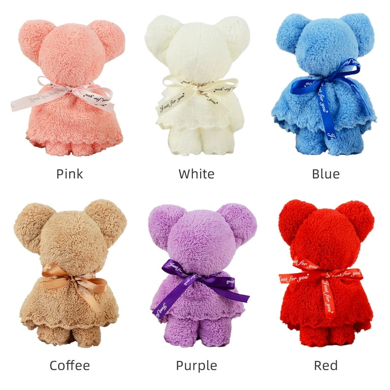 10 Sets 30x30cm Creative Towels Mini Bear Cup Cake Pack Microfiber fabric  Hand Towels Face Washing Towel Party Wedding Gifts