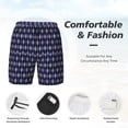 thumbnail image 5 of Sigee Purple and Blue Squares Print Mens Swim Trunks with Compression Liner Quick Dry Swim Stretch Beach Shorts with Pockets,S-3XL, 5 of 7