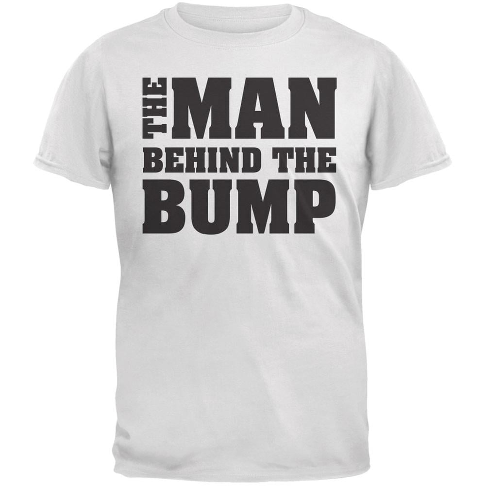 Father/'s Day The Man behind the Bump White Adult T-Shirt