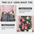 thumbnail image 6 of Pioneer Flower Floral Print Pattern Apron-Garden Aprons for Women with Pockets-Cotton Linen Waterproof Kitchen Cooking Gardening Aprons Adjustable for Kitchen,Cooking,BBQ and Salon 33x27 Inch, 6 of 7