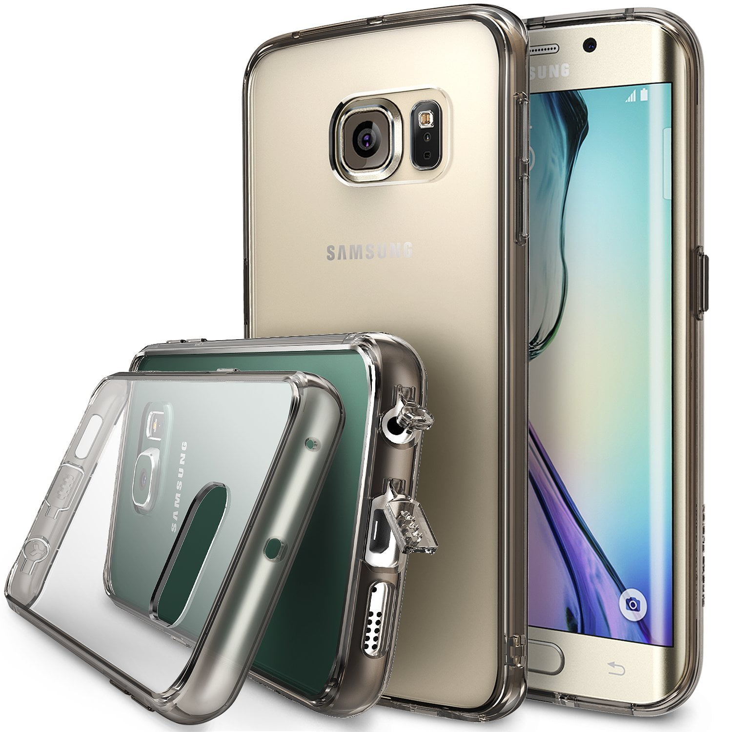 Democratie Verstikken waarom Ringke Fusion Case Compatible with Samsung Galaxy S6 Edge, Transparent PC  Back TPU Bumper Drop Protection Phone Cover - Smoke Black - Walmart.com
