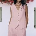 thumbnail image 1 of Chaleco Chalecos con botones para mujer, cómodo, ajustado, elegante, chaleco (rosa M) Kuymtek Rosa T M para Mujer, 1 of 7