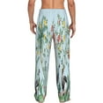 thumbnail image 3 of Kll Mens Pajama Pants For Men,Mens Lounge Pants,Funny Gifts For Men,Men'S Pajama Bottoms-Chinoiserie Floral Palm Tree, 3 of 9