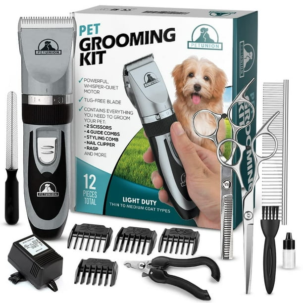 Pet Union Professional Pet Grooming Kit - Rechargeable, Cordless Pet  Grooming Clippers - Low Noise & Suitable for Dogs, Cats and Other Pets -  Silver 