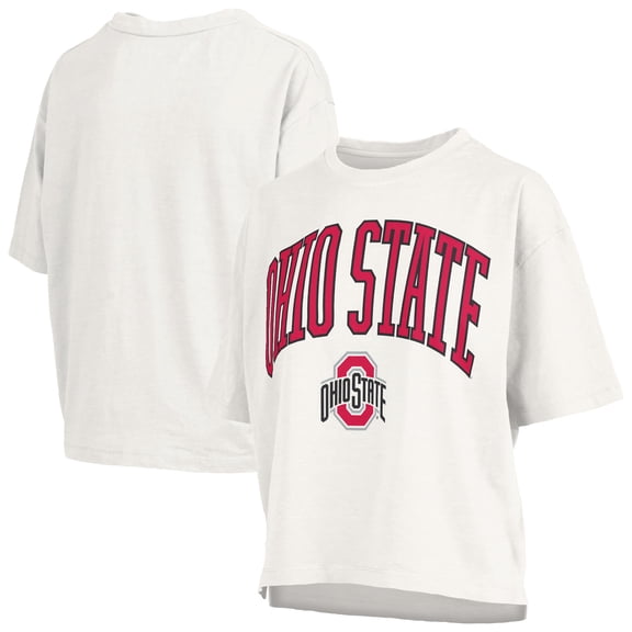 Women's Pressbox White Ohio State Buckeyes Nelson T-Shirt