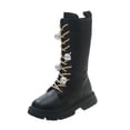 thumbnail image 2 of LYHao Girls Winter Boots Mid Calf Height Boots With Soft Comfortable Non Sole For Everyday Wear Classic Styles ,Girls Boots Sizes 10.5 Black(4-4.5 Years), 2 of 6