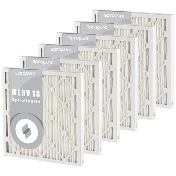 SpiroPure 9.25x9.25x2 MERV 13 Pleated Filter Air Filters - Made in USA (6 Pack)
