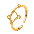thumbnail image 1 of Anillo de estudiante con acabado galvanizado, diseño de apertura ajustable, símbolo de estrella, anillo a juego para pareja, joyería de aleación, regalo, 1 of 8