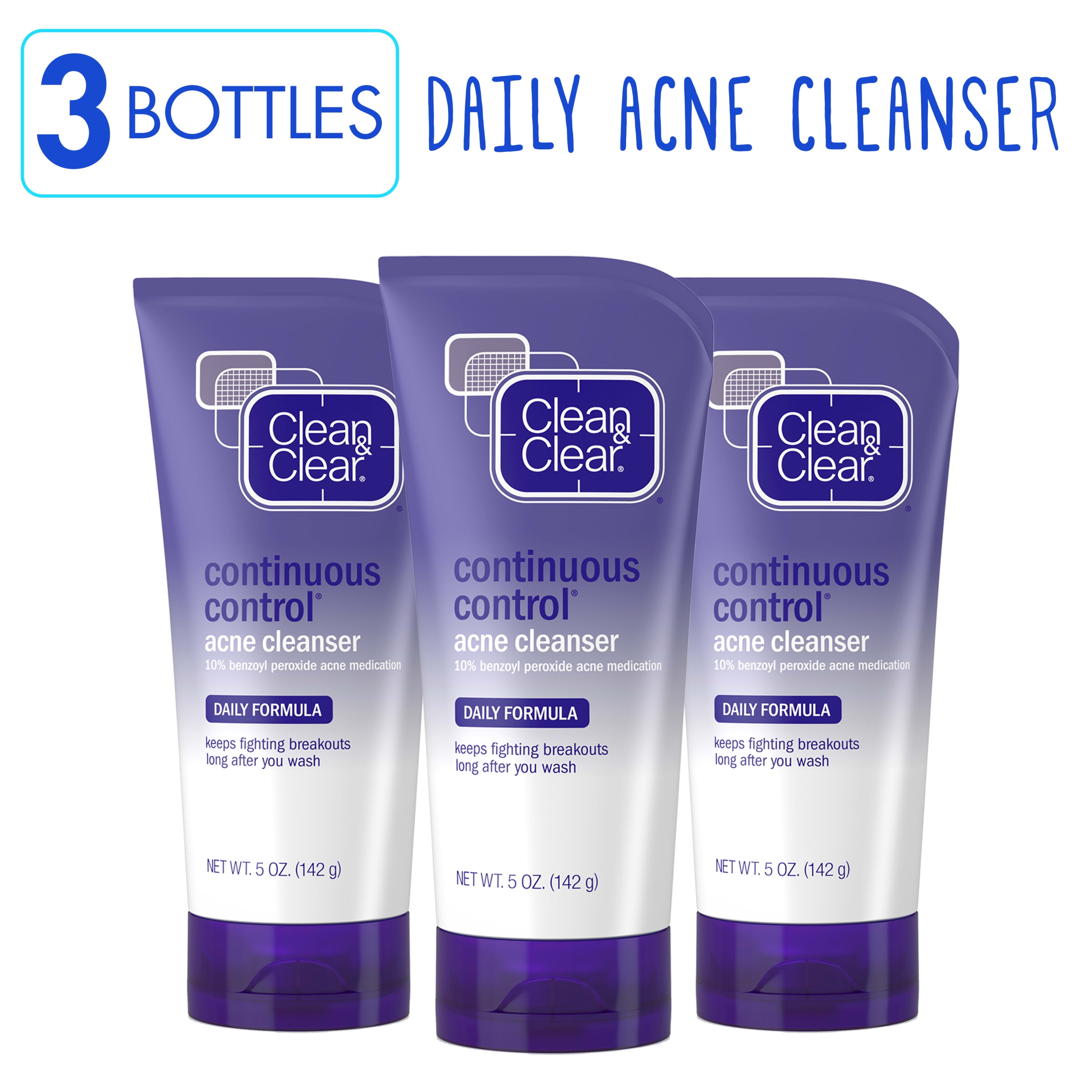Clean Clear Continuous Control Benzoyl Peroxide Acne Face