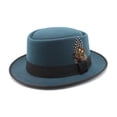 thumbnail image 3 of LUOGENLI Cowboy Hat Men Unisex Wool Fedora Hat WithClassic Flat Top French Style Cap for Oktoberfest Celebrations Sun Hats For Women With Ponytail Hole Sun Hats For Women Small Head Embroidered, 3 of 3