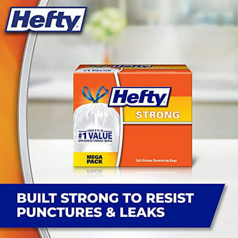 Hefty® Unscented Odor Block® Tall Kitchen Drawstring Trash Bags 10