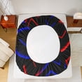 thumbnail image 5 of Manfei Red Blue Neon Light Twin Sheet Sets 3pcs, Geometric Minimalist Twin Fitted Sheet, Black Flat Sheet, Microfiber Bedroom Decor, 5 of 7