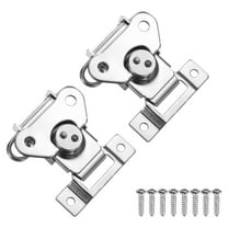 2.8x2.6" Spring Loaded Butterfly Twist Latch, 2Pcs Steel Twist Latch & Keeper Silver