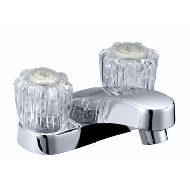 LDR 013 4170CP Acrylic 2-Handle & Chrome Lavatory Faucet