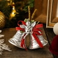 thumbnail image 7 of Christmas Bell Hanging Ornament Set Of 2 Silver Bell Decor with Angel and Bow for Christmas Tree Decor Wreath Indoor Holiday Home Decoration, 7 of 7