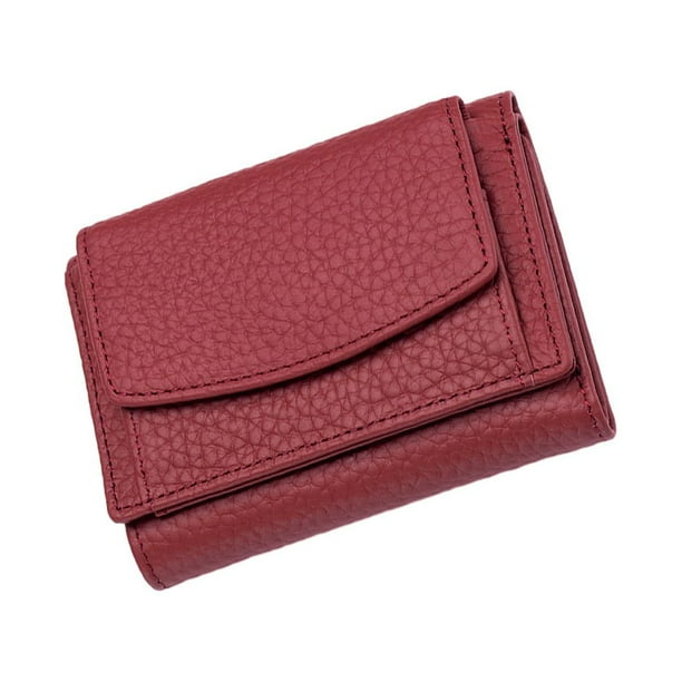 Carteras de moda Qarigey para mujer Mini cartera extranjera de bolsillo vino rojo