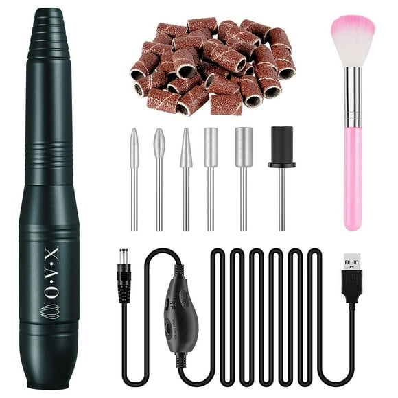 20000Rpm Usb Portable Nail Drill Electric Nail File Set Professional Manicure Pedicure Polishing Shape Tools With Sanding Bands Nail Drill Bits And Cleaning Brush For Acrylic Gel Nails(Charcoal Gray)
