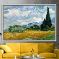 thumbnail image 2 of Landscape Art, Famous Art, Reproduction Art, Wheat Field with Cypresses, Nature Landscape Canvas Art, Home Decor Art Canvas, Vintage Wall Deco , Canvas Wall Decor - 5P-Rolled Canvas, 2 of 9