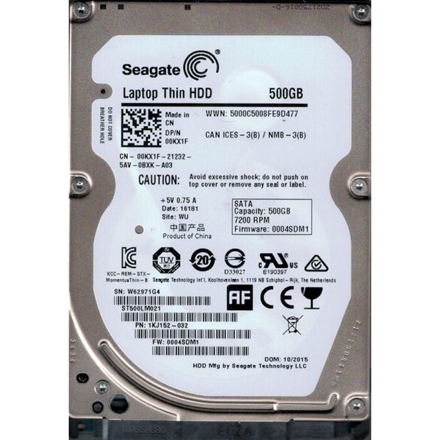 Disque Dur Interne Seagate 500 Go - Modèle ST500LM021, P/N 1KJ152-020 - Pour Ordinateur Portable, Occasion (fonctionnel)
