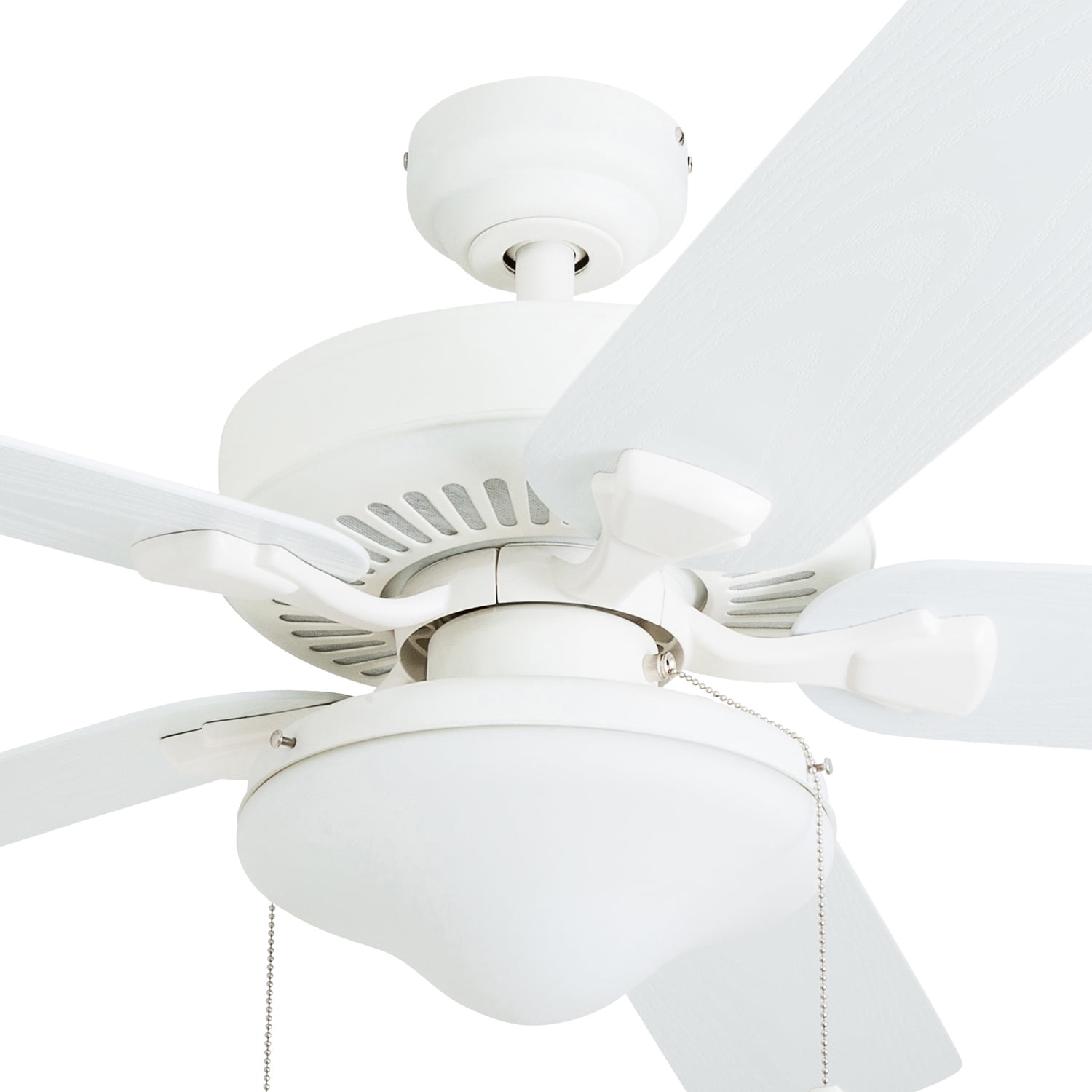 Honeywell Belmar 52" White Indoor/Outdoor Ceiling Fan with 5 Blades, Light Kit, Pull Chains & Reverse Airflow