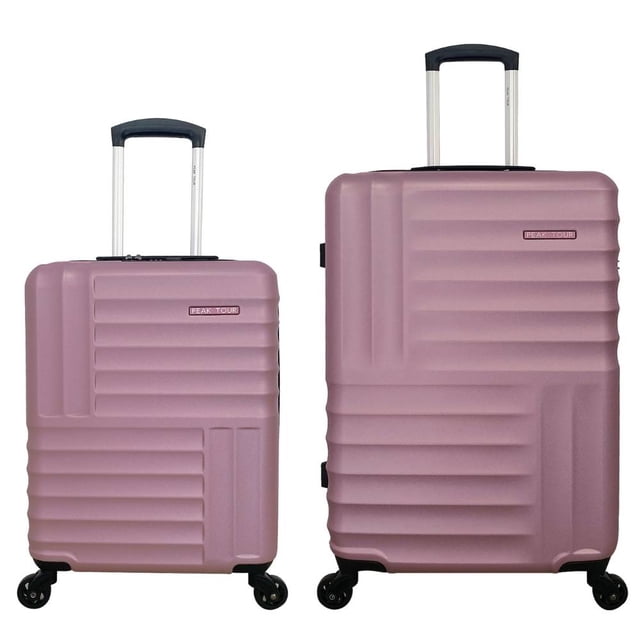 Set de Maletas Rigidas Sevilla Chica y Mediana con Candado TSA y Llantas Spinner PEAK TOUR Rosa 20" y 24"