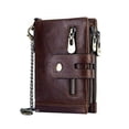 thumbnail image 1 of Cartera Rfid Regalo Bloqueo Con Cadena Antirrobo Para Hombre Marrón oscuro, 1 of 3